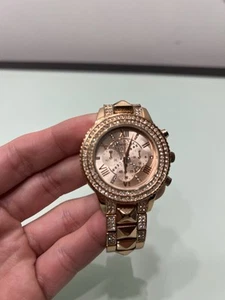 Bebe Women’s Watch Rose Gold Tone Crystal Accent ( Needs New Battery) - Picture 1 of 19
