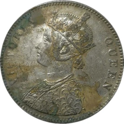 Top Grade British India Victoria Silver Rupee 1862 Possibly  0/11 Dots HV3 - Image 1 of 4