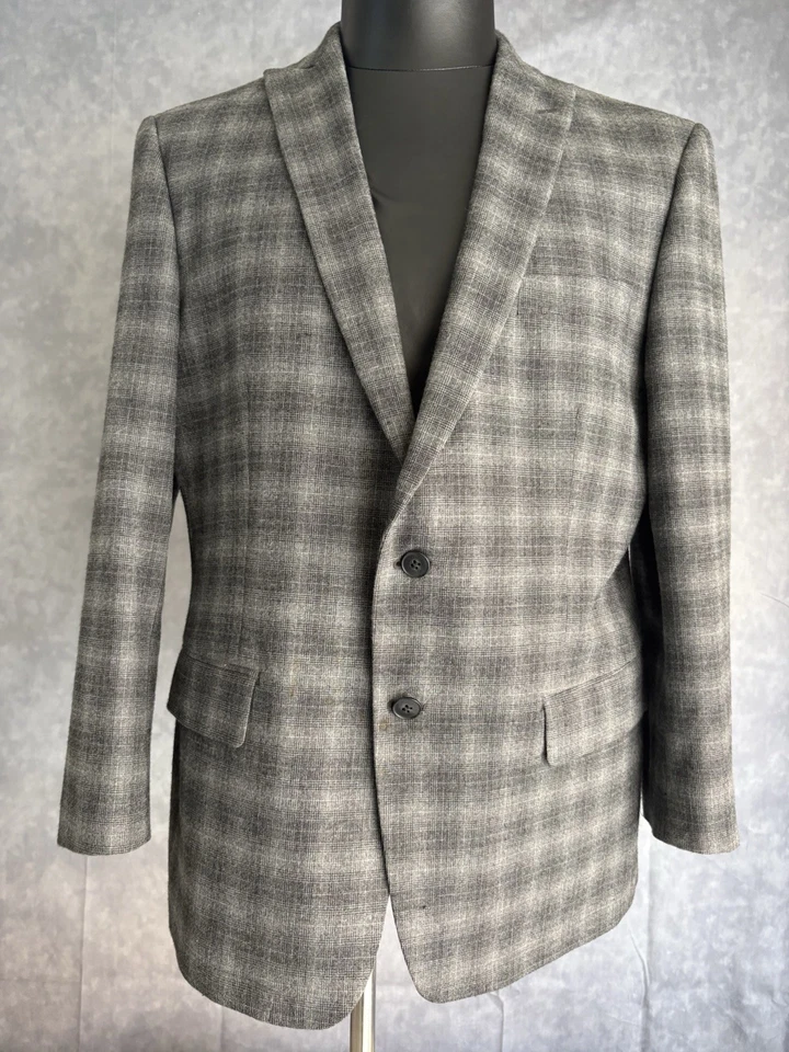 Abrigo deportivo John Varvatos blazer sin estructura gris jaspeado para hombre talla 44R usado en excelente estado Foto 1 de 4