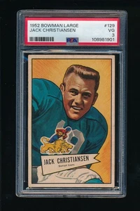 1952 Bowman Large #129 Jack Christiansen PSA 3 VG Detroit Lions HOF RC - Bild 1 von 2
