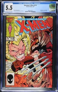 X-Men #213 (1/87) CGC5.5 4600143015, Wolverine v Sabretooth, Psylocke join X-Men - Picture 1 of 2