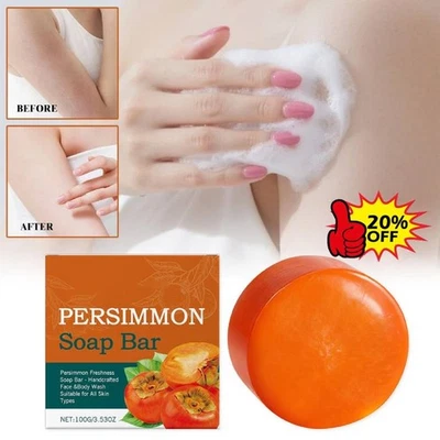 Persimmon Deodorant Soap Natural Bath Odor Cleaning Soap Exfoliating Remove· - Image 1 of 4