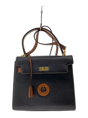 a.testoni Handbag Leather Black A23-3040H - Image 1 of 4