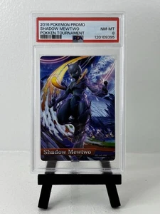 2016 POKEMON PROMO POKKEN TOURNAMENT SHADOW MEWTWO PSA 8 - Picture 1 of 2