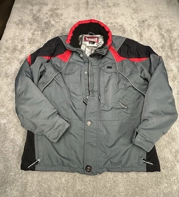 Abrigo Chaqueta de Invierno Marker Para Hombres M Vintage Gris Rojo Cintura Cintada Esquí Snowboard Foto 1 de 4