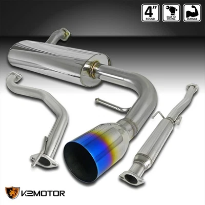 Fits 1988-1991 Honda Civic 3Dr Hatchback Muffler Catback Exhaust 4" Burnt Tip - Image 1 of 4