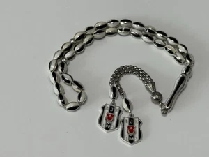 🖤🤍Beşiktaş Taraftar Tesbih Mineli Ve  Alpaka  Kafesli /Gebetskette/Rosary - Picture 1 of 11