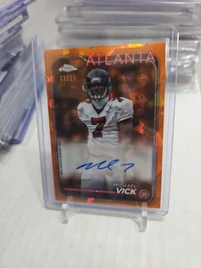 2024 Topps Chrome Sapphire Michael Vick Orange Auto /25 SP Falcons - Picture 1 of 2