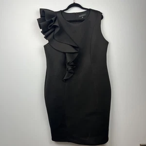 Eloquii Size 20 Black Sleeveless Ruffle Body Con Dress Plus Size - Picture 1 of 9
