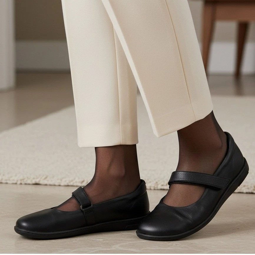 Birkenstock Iona Mary Jane Shoes Women's 38 7–7.5 Black Leather Comfort Flats - Image 1 of 4