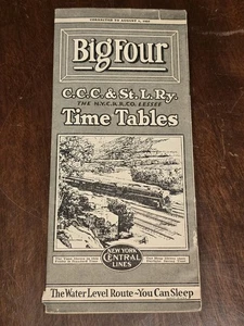 1931 New York Central Railroad Time Tables Big Four Water Level C.C.C & St L. Ry - Picture 1 of 2