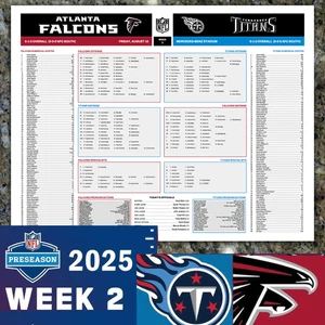 2025 Atlanta Falcons vs Titans - Flipcard Program NFL Preseason Game Football - Picture 1 of 4
