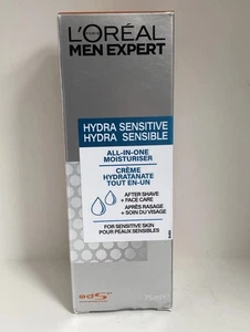 Crema hidratante facial todo en uno L'OREAL MEN EXPERT HYDRA SENSIBLE 75 ml EN CAJA  - Imagen 1 de 5