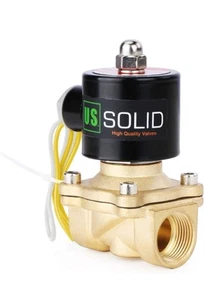 U. S. Solid 3/4" Brass Electric Solenoid Valve 12V DC NC VITON Semi-direct - Picture 1 of 6