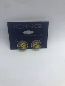 ICING Sensitive Solutions Green Round Pierced Earrings NEW - Bild 1 von 3