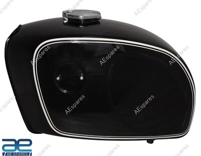 Steel Fuel Petrol Tank Black White Line With Cap For BMW R90/6L R60/6 R75/6 NEW - Image 1 of 4