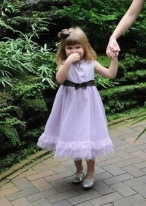 EUC Janie & Jack LE LEOPARD Lavender brown Tulle Dress sz 4 5 FALL portrait RARE - Picture 1 of 8