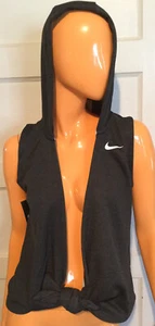 Nike Girls Youth Vest Hoodie Gray White Size Small AR0445 010 Wrap Sleeveless - Picture 1 of 3