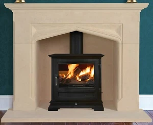 Bath stone limestone fireplace. Fire surround. Hand carved. - Picture 1 of 5