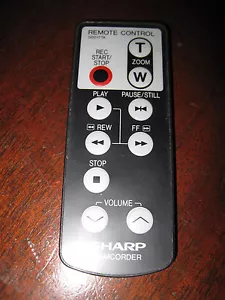 SHARP 8mm CAMCORDER REMOTE CONTROL -- G0017TA - Picture 1 of 2