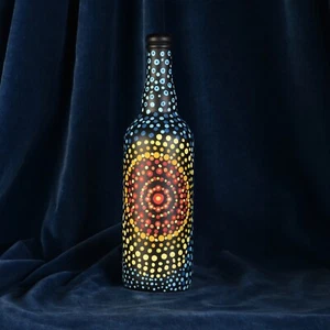 Bottiglia In Vetro Dipinta Da LOLO Street Art XX Secolo - Picture 1 of 7