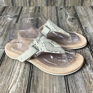 Vionic Womens Wanda Bone Snake Embossed Adjustable T-Straps Sandals Size 7W WIDE - Picture 1 of 14