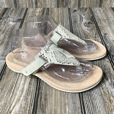 Vionic Womens Wanda Bone Snake Embossed Adjustable T-Straps Sandals Size 7W WIDE - Image 1 of 4