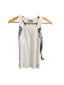 Lija White w/ Star Pattern Women's Activewear Tennis Tank Top Size XS - Picture 1 of 6