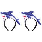  2 Pc Shark Headband Party Cute Hair Hoops Decor Multipurpose