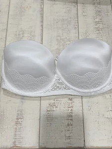 Women's Plunge Coverage Push-Up Strapless Bra 32D White - Picture 1 of 5