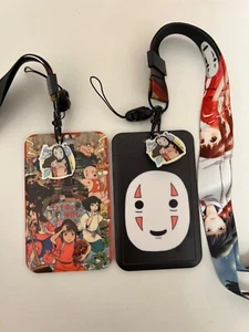 spirited away Kaonashi no face mask mane ghibli totoro charm lanyard card holder - Picture 1 of 11