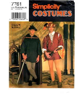 Halloween Costume Sewing Pattern Robin Hood Men's Boys' Simplicity 7761  XS-XL - Image 1 of 4