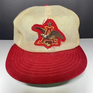 Vintage Anheuser Busch Eagle Beer Patch Strapback Hat Cap Mesh Budweiser - Picture 1 of 11