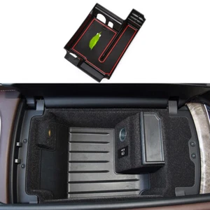 Matte Black Console Storage Box Frame Trim For BMW 7 Series 2016 2017-2020 1PCS - Picture 1 of 6