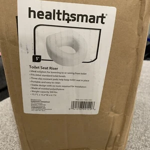 HEALTHSMART 5 in. Elevated Toilet Seat Riser Raised 5 Slip Resistant OPEN BOX - Picture 1 of 8