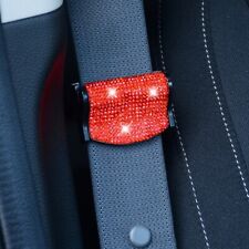 2pcs Car Seat Belt Clips Bling Handmade Rhinestones Seatbelt Adjuster Buckle Red