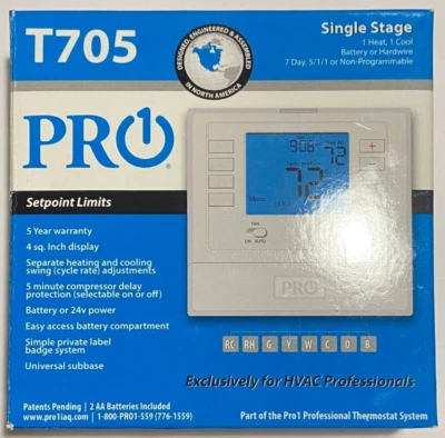 PRO1 T705 Single Stage Programmable Digital Thermostat - Image 1 of 4
