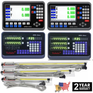 TOAUTO Lineare Skala 5um 1um DRO Digitalanzeige 2/3 Achsen Verfahrlänge 4"-40", USA - Bild 1 von 35