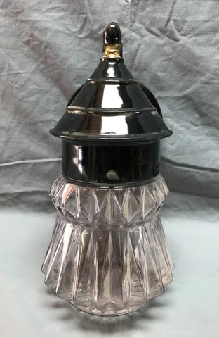 VTG Black Ceramic Wall Sconce Amethyst Hue Glass Globe light Fixture 1430-22B Cover