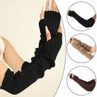 Winter Long Sleeve Arm Warmer Mitten Cable Knitted Stretchy Fingerless K8P1