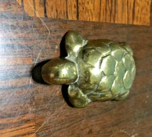 Vintage Solid Brass Beautiful Sea Turtle Figurine - Golden metal Paper Weight - Picture 1 of 8