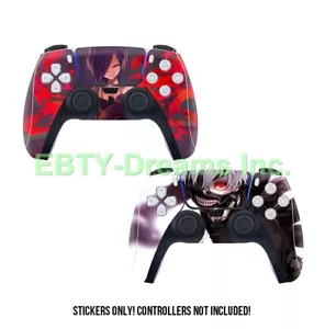 Set of 2 Tokyo Ghoul Anime Ken Kaneki, Touka SKIN STICKER DECAL PS5 Controller - Picture 1 of 1