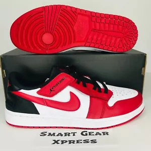 Nike Air Jordan 1 Low Flyease Zip Closure Gym Red Black White Mens 12 DM1206-163 - Picture 1 of 8