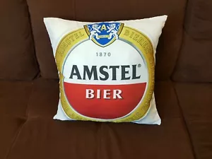1x Amstel Beer Cushion Cover Pillow Case 18” 45x45cm Party Gift - Picture 1 of 10