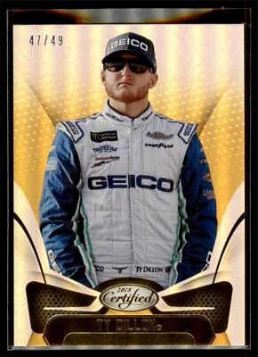 2018 Panini Certified Racing NASCAR GOLD Parallel #20 Ty Dillon #47/49 - Image 1 of 2