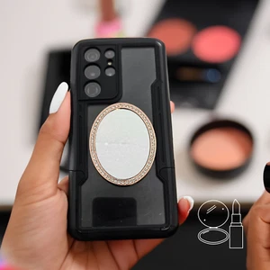 Diamond Bling Heart Shape Makeup Mirror for Phone Cases - Photo 1 sur 13