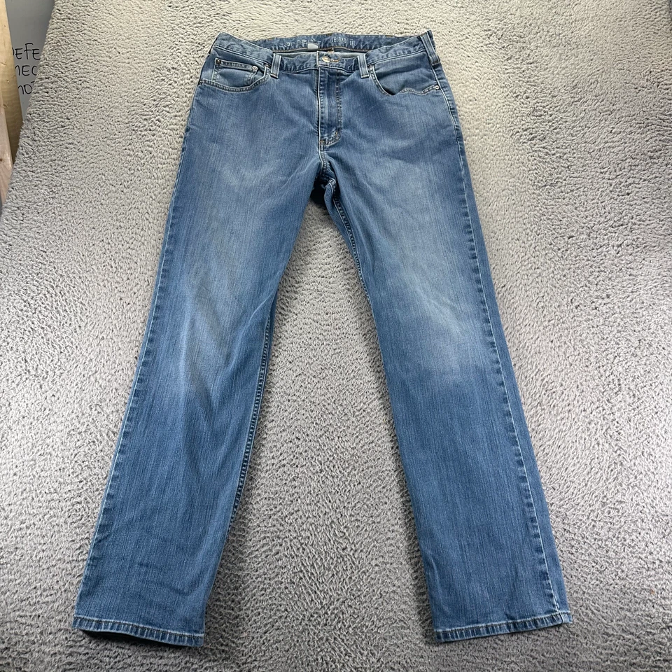 Carhartt Rugged Flex Jeans Mens 34x32 Blue Denim Straight Relaxed Faded Stretch - Image 1 of 4