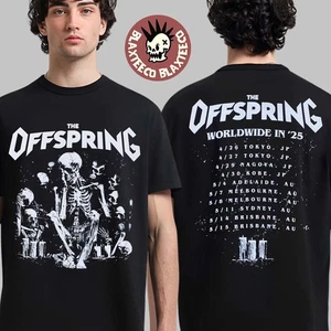 The Offspring Supercharged Worldwide 2025 Candles Skeletons Art 2 Sided T-Shirt - Picture 1 of 4