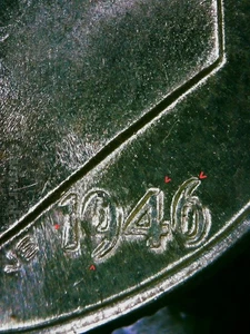 1946 D ROOSEVELT DIME DDO-007, ERRORS- STRUCK THRU DEBRIS, TILTED COLLAR. NICE!! - Picture 1 of 24