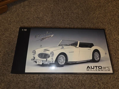 Austin Healey 3000 White AUTOart Millennium 1:18  Scale Die Cast Model Car - Image 1 of 4